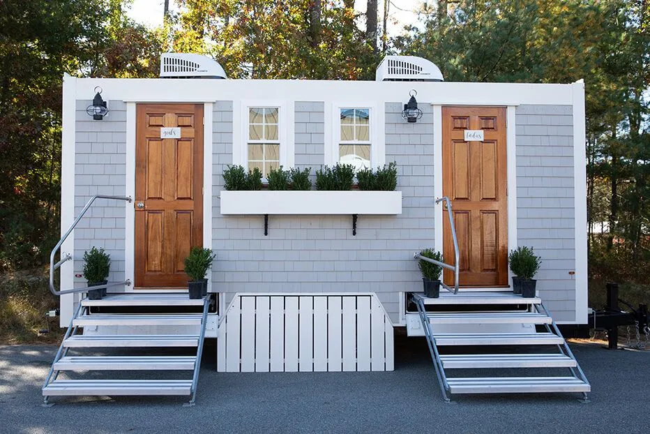 Wedding restroom units discretely staged at a venue in Chattanooga, Tennessee